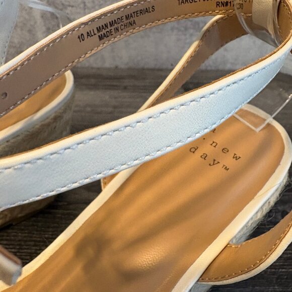 A New Day Joyce Women’s Size 10 White Braided Espadrille Wedge Sandals – NWT - Picture 3 of 9